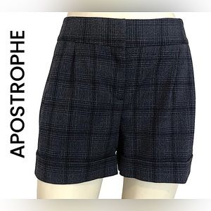 Apostrophe Cuffed Plaid Shorts Size 6